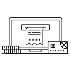 
E banking concept, flat icon of online receipt vector design 
