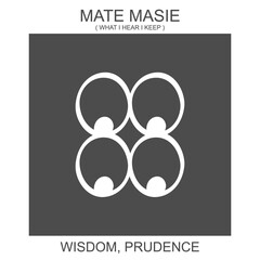 vector icon with african adinkra symbol Mate Masie. Symbol of wisdom and prudence