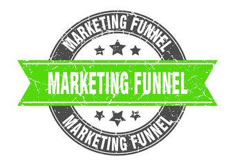 marketing funnel round stamp with ribbon. label sign
