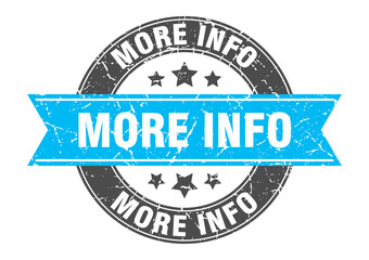 Obraz premium more info round stamp with ribbon. label sign