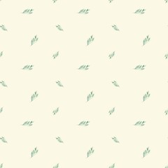 Seamless pattern from watercolor leaves on a light background. Can be used for backgrounds, prints on fabric, paper.