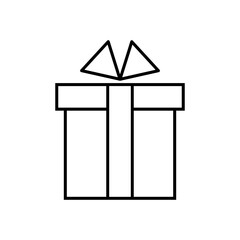 Present gift box icon. Vector isolated elements. Christmas gift icon illustration vector symbol. Surprise present linear design.