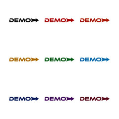 Demo sign icon, color set