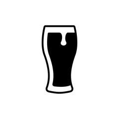 Pinta de cerveza. Logotipo vaso de cerveza vintage con espuma en color negro