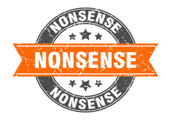 nonsense round stamp with ribbon. label sign