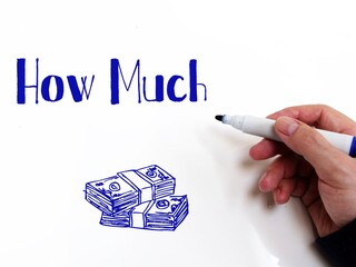 How Much sign on the piece of paper.