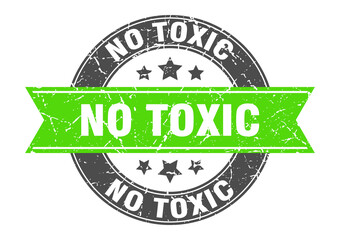 no toxic round stamp with ribbon. label sign