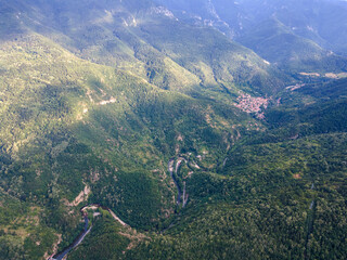 Chepelarska River passing through the Rhodope Mountain, Bulgaria