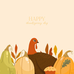 Happy Thanksgiving day vector illustration. Autumn background.