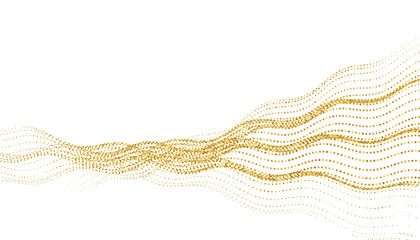 beautiful golden sparkle wave on white background