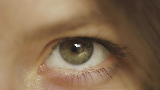 Beautiful Green-Eyed Woman - Extreme Closeup Shot