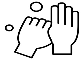 Hand wash icon in trendy line style design. Vector graphic illustration. Hygiene symbol and healthcare. Suitable for website design, logo, app, and template. Editable vector stroke. EPS 10.