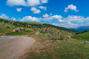 Fototapeta na wymiar Beautiful mountain landscape in Ajara, Village in beautiful valley
