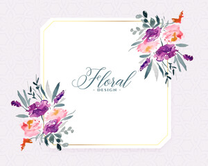 stylish watercolor flowers decorative background design
