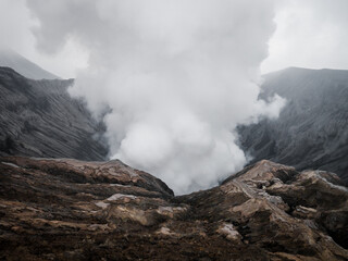 The crater of active volcano Bromo