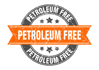 petroleum free round stamp with ribbon. label sign