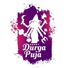 happy durga pooja indian festival wishes card design