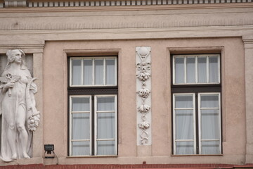 Fototapeta premium Old house with Basorelief sculptures in Cluj ,2017,Romania