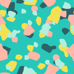 Terrazzo seamless pattern. Abstract mosaic. Summer