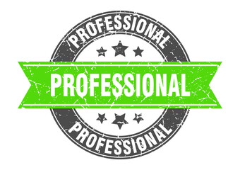 professional round stamp with ribbon. label sign