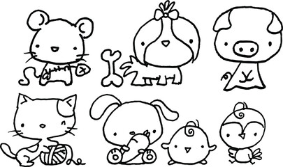 vector cartoon animals background