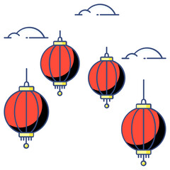 A vector of lantern festival in style 