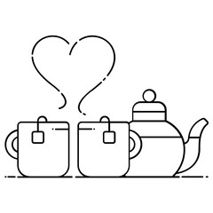 
Vector of love tea in modern flat style 
