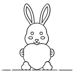 
Modern vector of bunny love in style 
