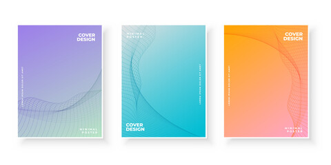 gradient cover pages design with curvy pattern