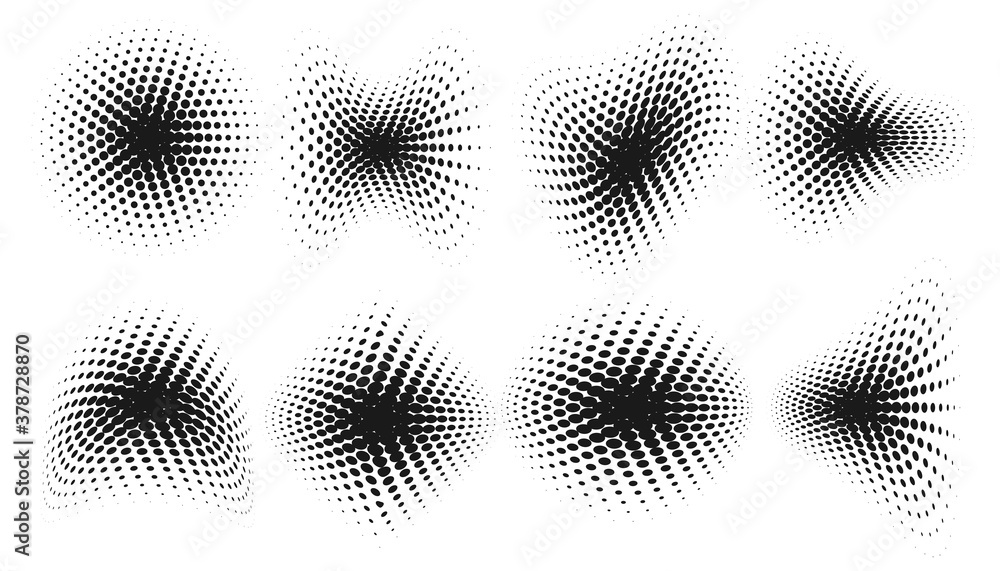 Wall mural abstract grunge halftone distorted shapes background design