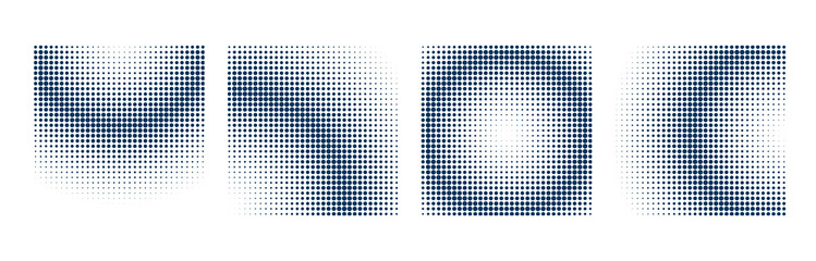 halftone background set with square shapes