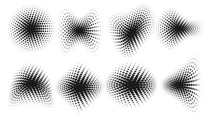 abstract grunge halftone distorted shapes background design