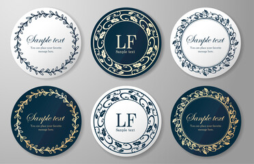 高級感のあるフレームデザイン、カリグラフィー素材、ラグジュアリー、テンプレート、【コピースペース】