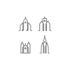 Church logo template vector icon illustration