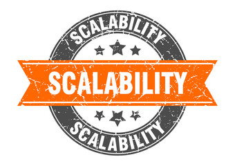 scalability round stamp with ribbon. label sign