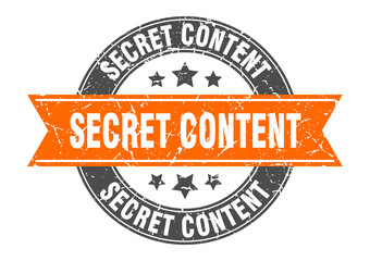 secret content round stamp with ribbon. label sign