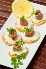 Canapes with anchovy