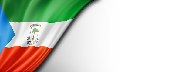 Equatorial Guinea flag isolated on white banner