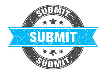 submit round stamp with ribbon. label sign