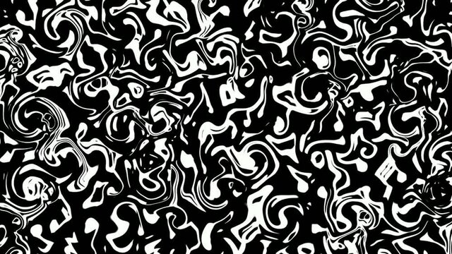 Black and white warping musical notes - animation