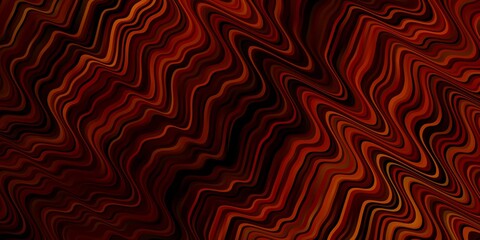 Dark Orange vector pattern with curved lines. Abstract illustration with bandy gradient lines. Pattern for websites, landing pages.