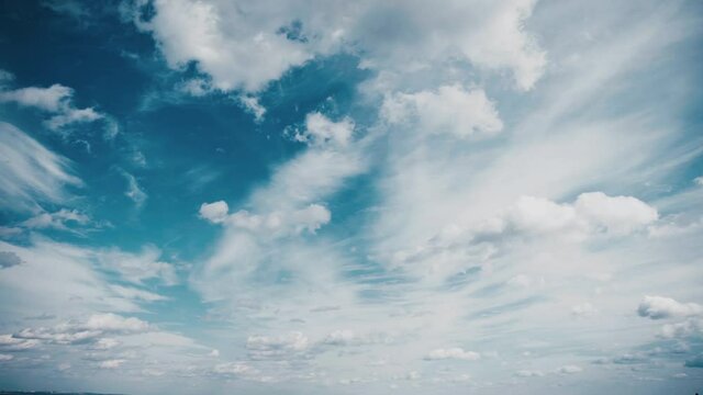 timelapse of the blue sky and white clouds