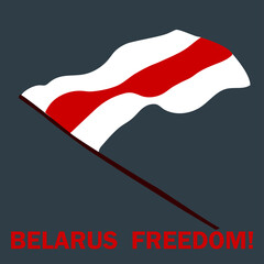 Freedom flag of Belarus. Protests in Belarus after election results on August 9, 2020. Isolated vector template for banner, social media, flyer, posters