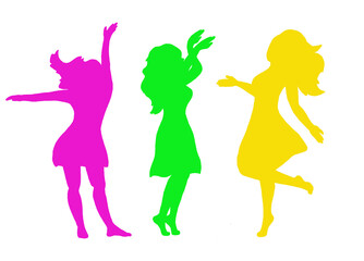 Outline of a dancing girl set.