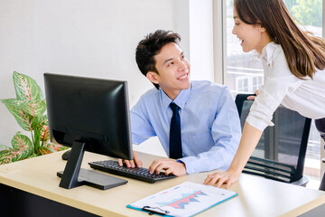 Fototapeta premium couple business man and woman