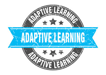 adaptive learning round stamp with ribbon. label sign