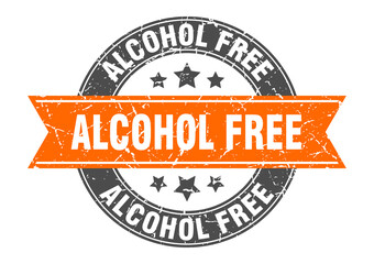 alcohol free round stamp with ribbon. label sign