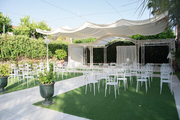 celebration area of a Resort hotel with garden and natural places 