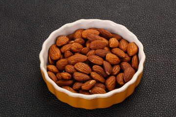Almonds nuts heap