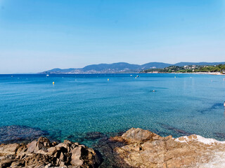 Magnificent view of Cavalaire bay from National park of Cap Lardier, Gigaro beach and La Croix...